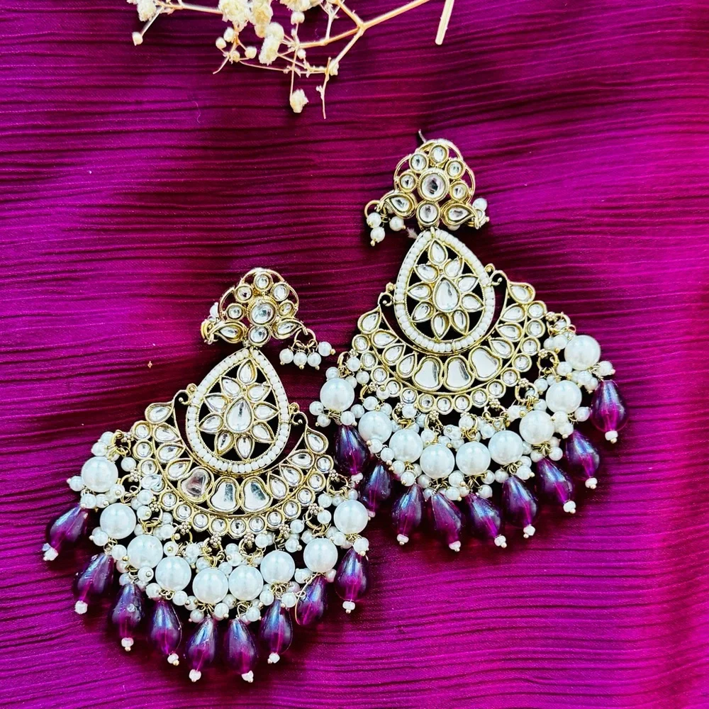 **EID SALE ACCEPTING ALL REASONABLE OFFERS ❗️Indian kundan Earrings - Picture 7 of 11
